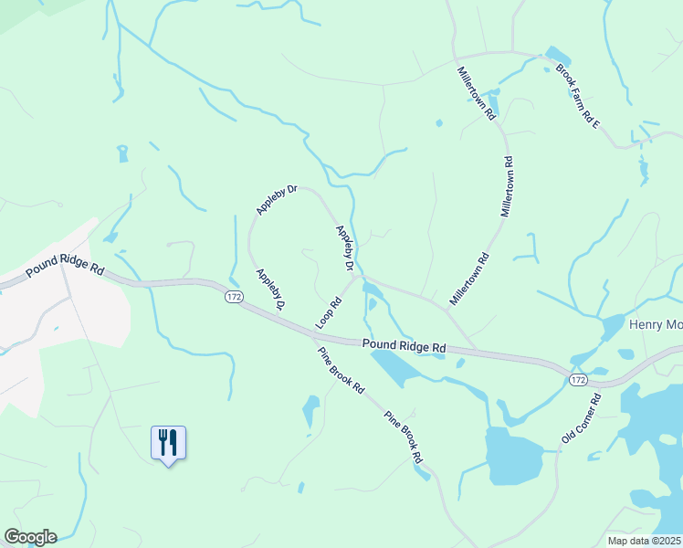 map of restaurants, bars, coffee shops, grocery stores, and more near 26 Loop Road in Bedford