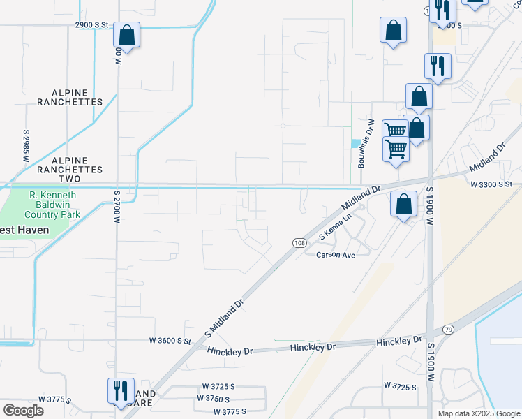 map of restaurants, bars, coffee shops, grocery stores, and more near 2336 James Way in West Haven