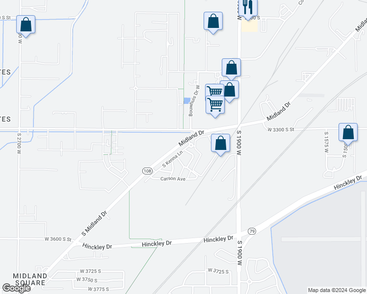 map of restaurants, bars, coffee shops, grocery stores, and more near 3329 South Kenna Lane in West Haven