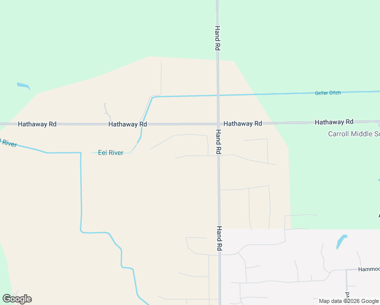 map of restaurants, bars, coffee shops, grocery stores, and more near 5327 Hathaway Road in Fort Wayne