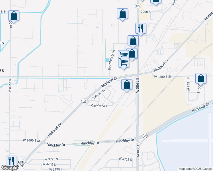 map of restaurants, bars, coffee shops, grocery stores, and more near 3330 South Midland Drive in West Haven