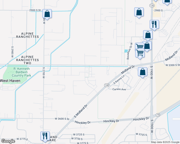 map of restaurants, bars, coffee shops, grocery stores, and more near 2353 West Miles Lane in West Haven