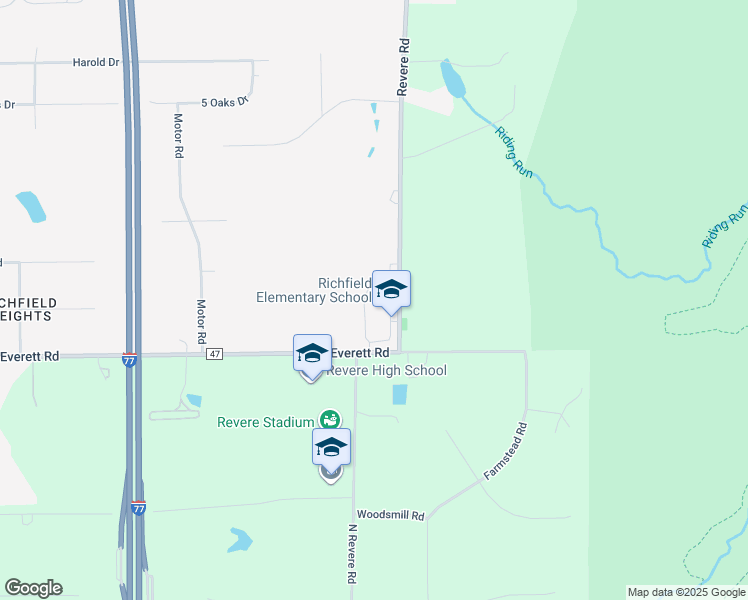 map of restaurants, bars, coffee shops, grocery stores, and more near 3080 Revere Road in Richfield