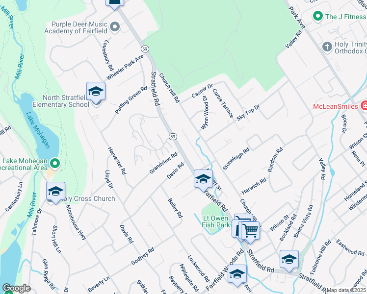 map of restaurants, bars, coffee shops, grocery stores, and more near 297 Bennett Street in Fairfield