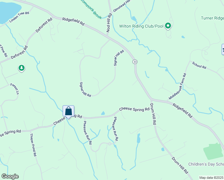 map of restaurants, bars, coffee shops, grocery stores, and more near 67 Signal Hill Road in Wilton
