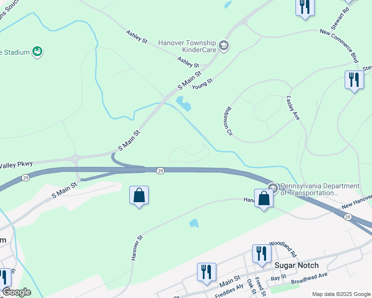 map of restaurants, bars, coffee shops, grocery stores, and more near 39 Allenberry Drive in Wilkes-Barre