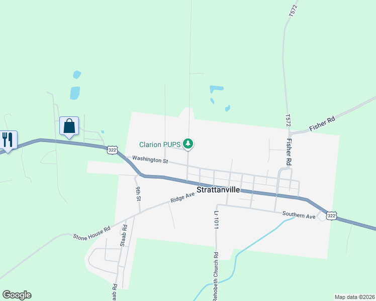 map of restaurants, bars, coffee shops, grocery stores, and more near 337 Pine Street Extended in Strattanville