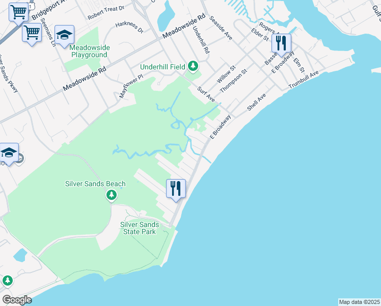 map of restaurants, bars, coffee shops, grocery stores, and more near 19 Blair Street in Milford