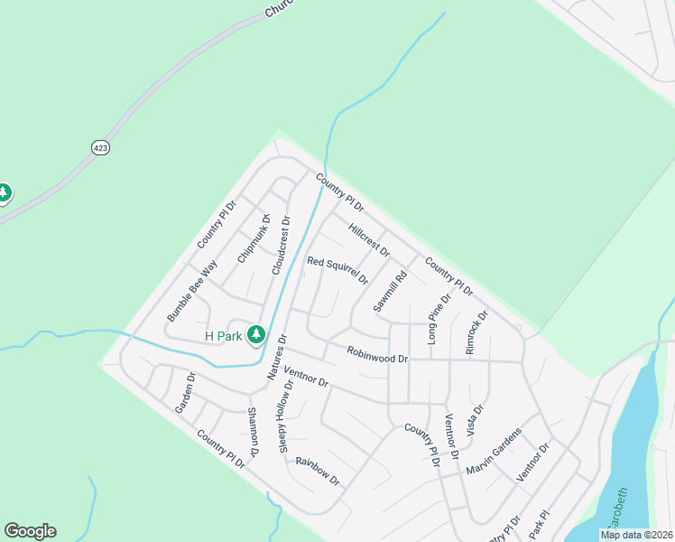 map of restaurants, bars, coffee shops, grocery stores, and more near 8057 Red Squirrel Drive in Monroe County