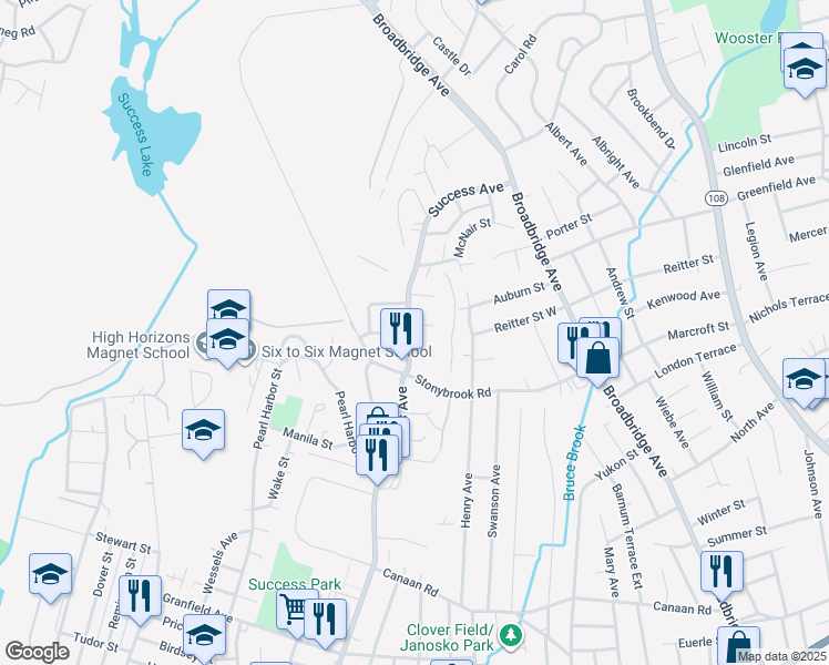map of restaurants, bars, coffee shops, grocery stores, and more near 5 Sikorsky Place in Stratford