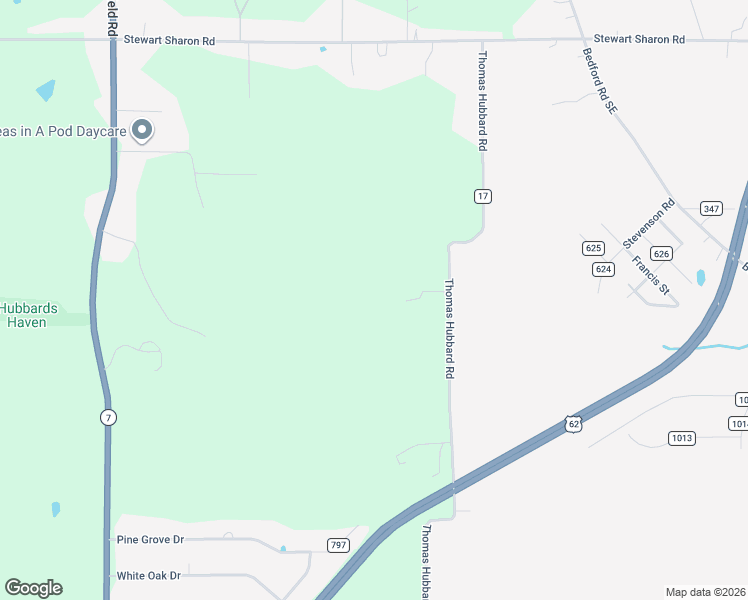 map of restaurants, bars, coffee shops, grocery stores, and more near 1410 Thomas Hubbard Road in Hubbard