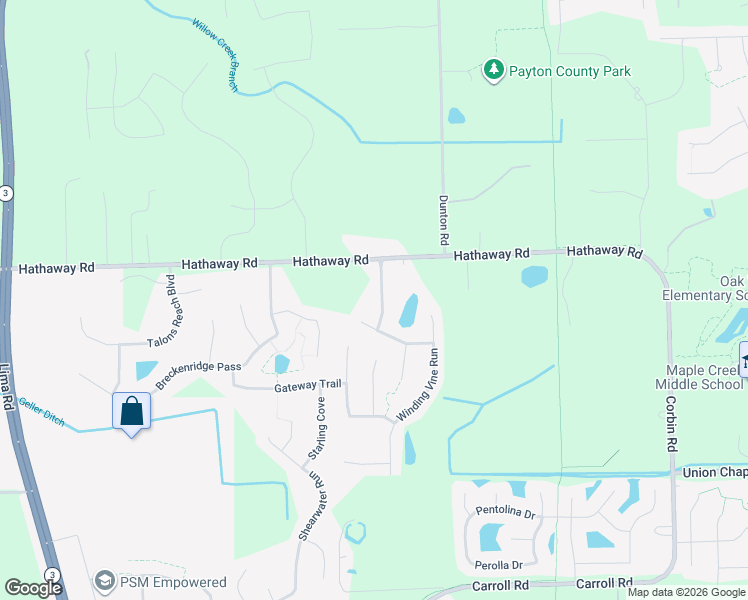 map of restaurants, bars, coffee shops, grocery stores, and more near 13215 Ravenswood Boulevard in Fort Wayne