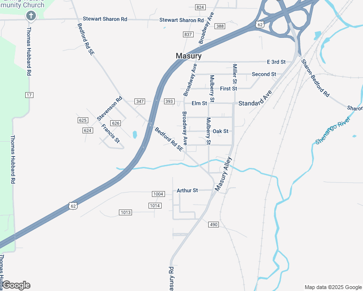 map of restaurants, bars, coffee shops, grocery stores, and more near 1392-1410 Broadway Avenue in Masury