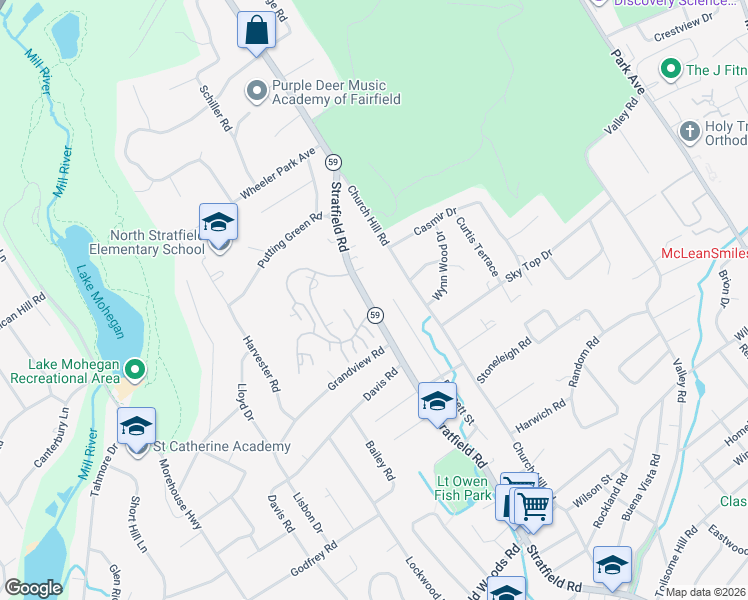 map of restaurants, bars, coffee shops, grocery stores, and more near 30 Paisley Lane in Fairfield