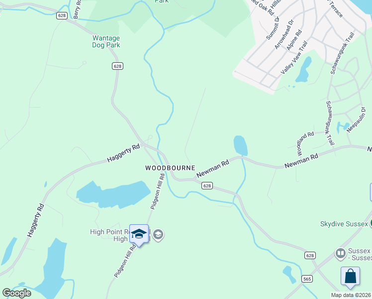 map of restaurants, bars, coffee shops, grocery stores, and more near 203 Old Clove Road in Wantage