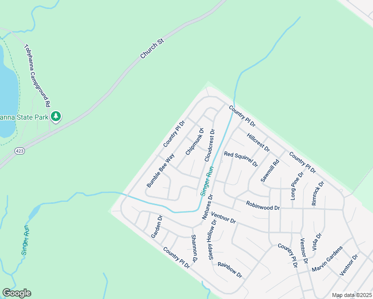 map of restaurants, bars, coffee shops, grocery stores, and more near 8862 Chipmunk Drive in Tobyhanna