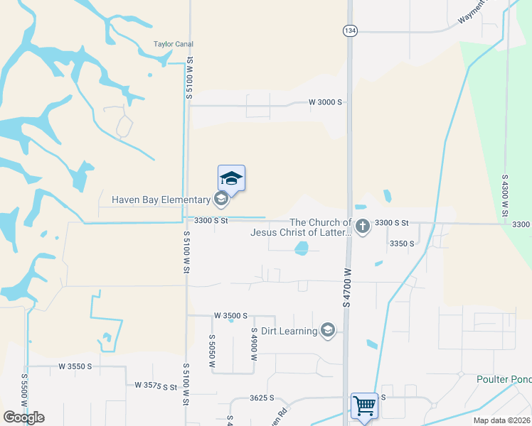map of restaurants, bars, coffee shops, grocery stores, and more near 3287 South 4950 West in West Haven
