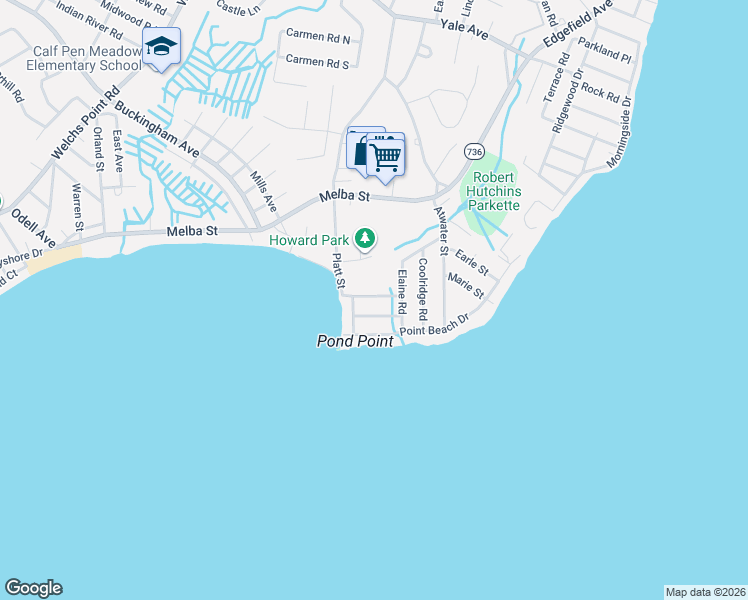 map of restaurants, bars, coffee shops, grocery stores, and more near 27 Morehouse Avenue in Milford