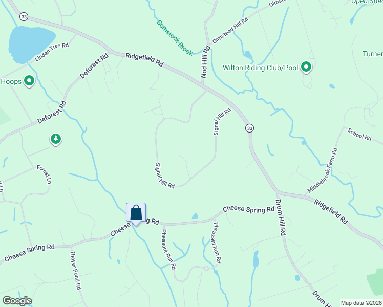 map of restaurants, bars, coffee shops, grocery stores, and more near 12 Comstock Lane in Wilton