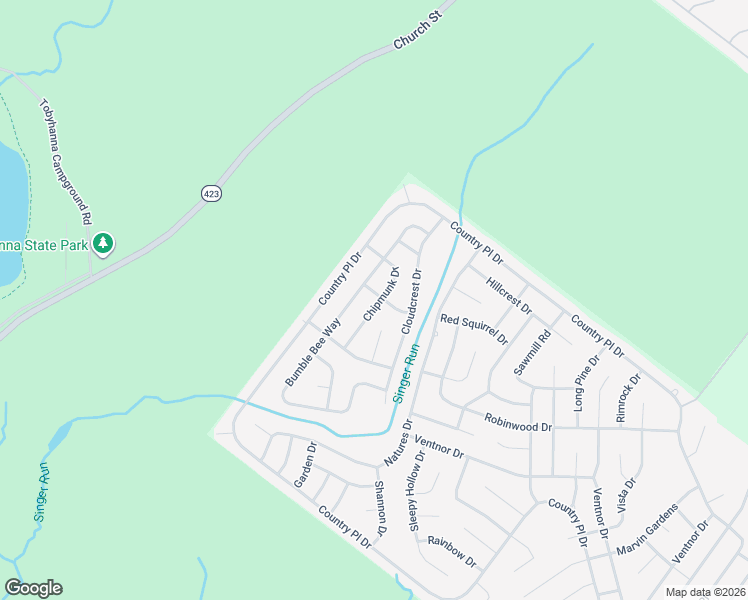 map of restaurants, bars, coffee shops, grocery stores, and more near 8870 Chipmunk Drive in Tobyhanna