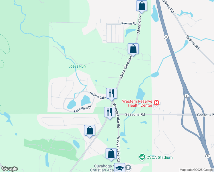 map of restaurants, bars, coffee shops, grocery stores, and more near 5008-5010 State Road in Peninsula