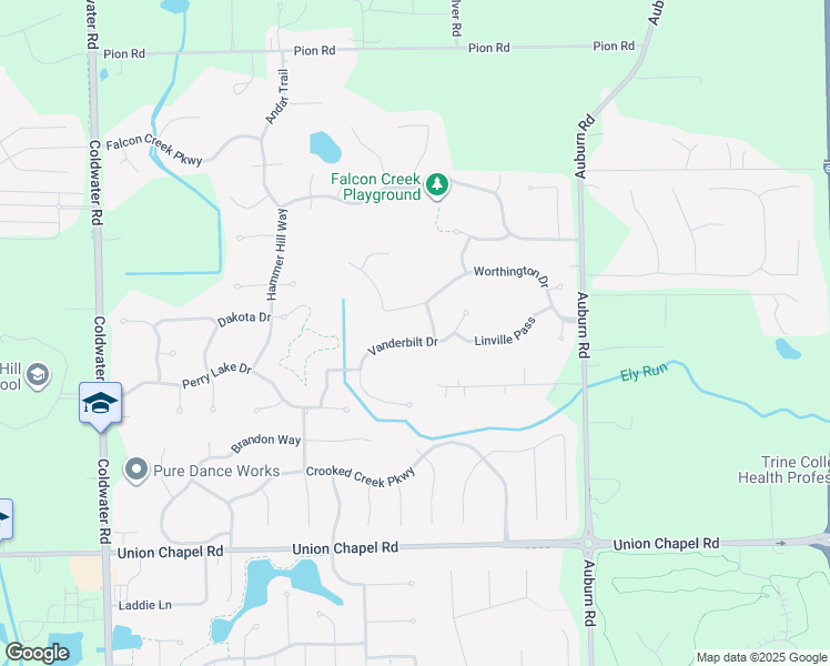 map of restaurants, bars, coffee shops, grocery stores, and more near 13407 Bristol Tr in Fort Wayne