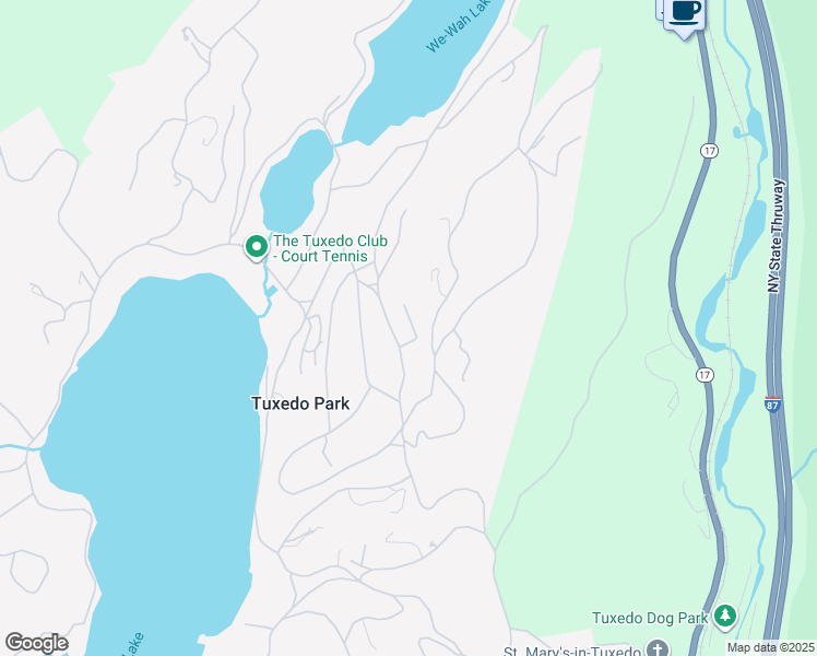 map of restaurants, bars, coffee shops, grocery stores, and more near 7 Stable Road in Tuxedo Park