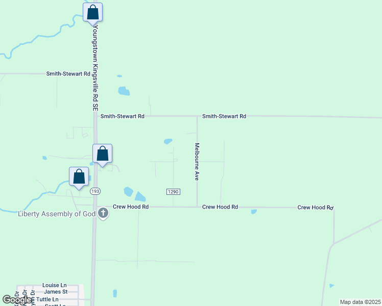 map of restaurants, bars, coffee shops, grocery stores, and more near 1396 Township Highway 1203 in Trumbull County