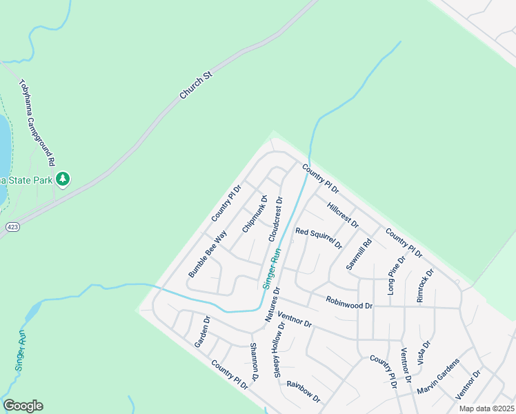 map of restaurants, bars, coffee shops, grocery stores, and more near 8870 Chipmunk Drive in Tobyhanna