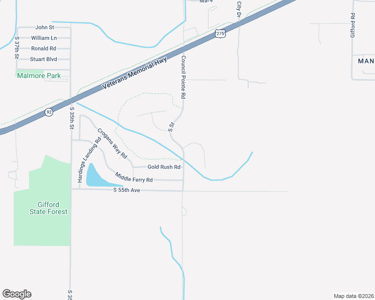 map of restaurants, bars, coffee shops, grocery stores, and more near 5121 Council Pointe Road in Council Bluffs