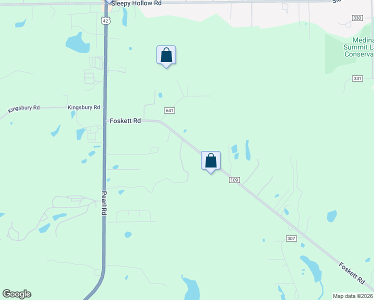 map of restaurants, bars, coffee shops, grocery stores, and more near 4138 Foskett Road in Medina