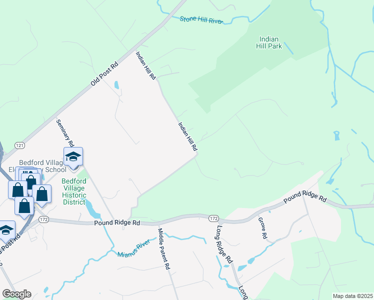 map of restaurants, bars, coffee shops, grocery stores, and more near 88 Indian Hill Road in Bedford