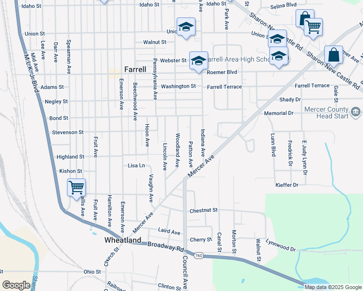425 Woodland Avenue, Farrell PA Walk Score