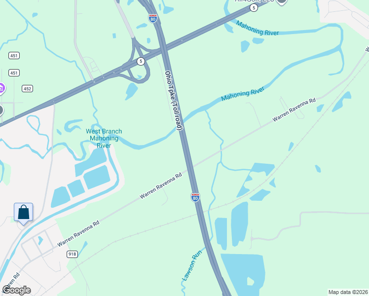 map of restaurants, bars, coffee shops, grocery stores, and more near Ohio Turnpike in Newton Falls