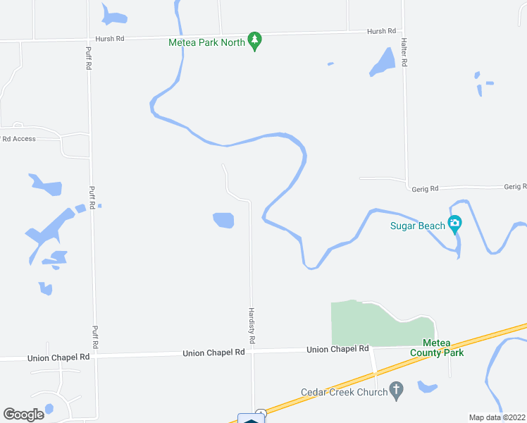 map of restaurants, bars, coffee shops, grocery stores, and more near 13326 Hardisty Road in Fort Wayne