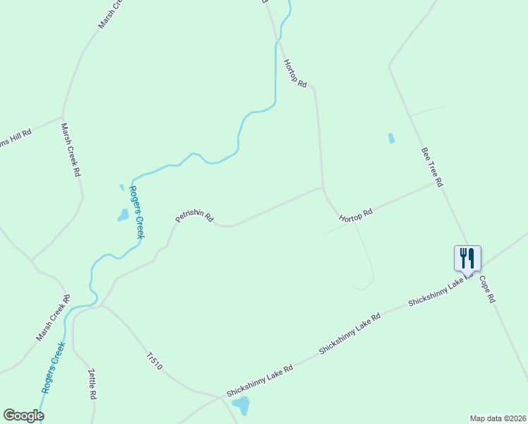 map of restaurants, bars, coffee shops, grocery stores, and more near Petrishin Road in Shickshinny