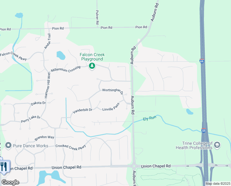 map of restaurants, bars, coffee shops, grocery stores, and more near in Fort Wayne