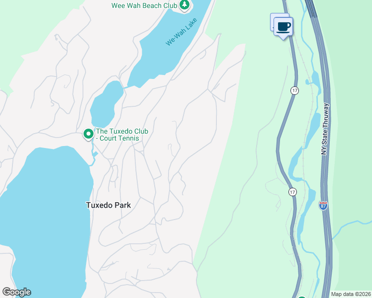 map of restaurants, bars, coffee shops, grocery stores, and more near 72 Lookout Road in Tuxedo Park