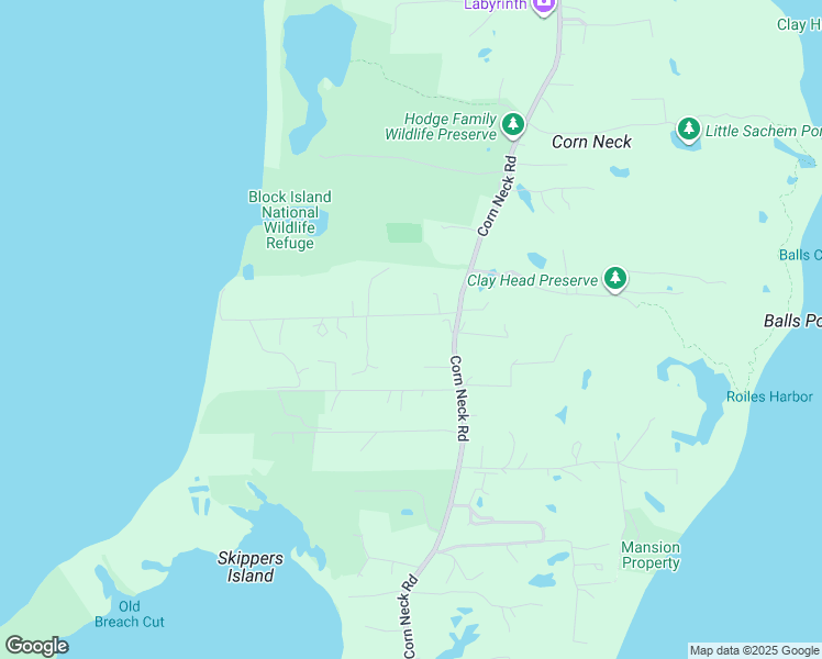 map of restaurants, bars, coffee shops, grocery stores, and more near 1061 West Beach Road in New Shoreham