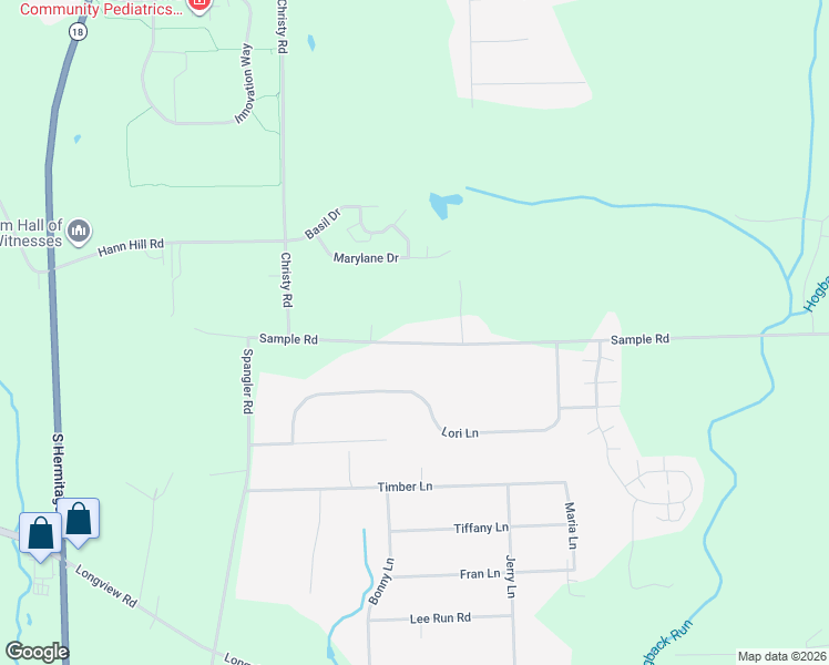map of restaurants, bars, coffee shops, grocery stores, and more near 3579 Sample Road in Hermitage