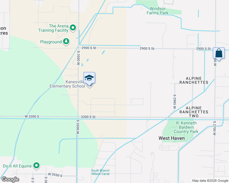 map of restaurants, bars, coffee shops, grocery stores, and more near 3145 South 3300 West in Ogden