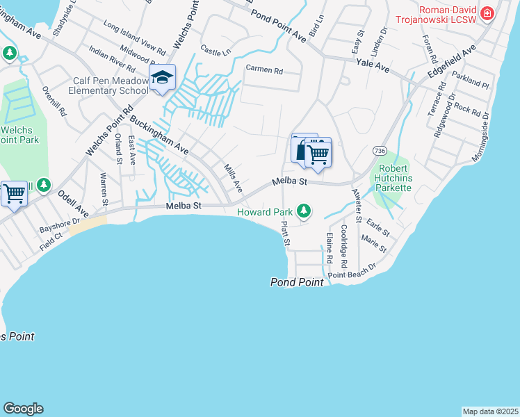 map of restaurants, bars, coffee shops, grocery stores, and more near 62 Pelham Street in Milford