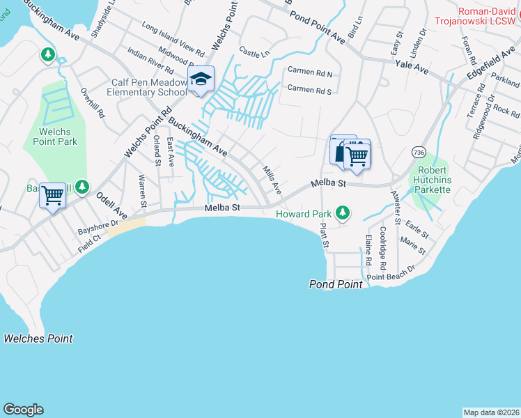 map of restaurants, bars, coffee shops, grocery stores, and more near 119 Melba Street in Milford