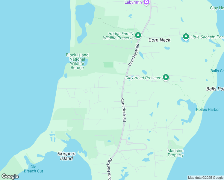 map of restaurants, bars, coffee shops, grocery stores, and more near 1061 West Beach Road in New Shoreham