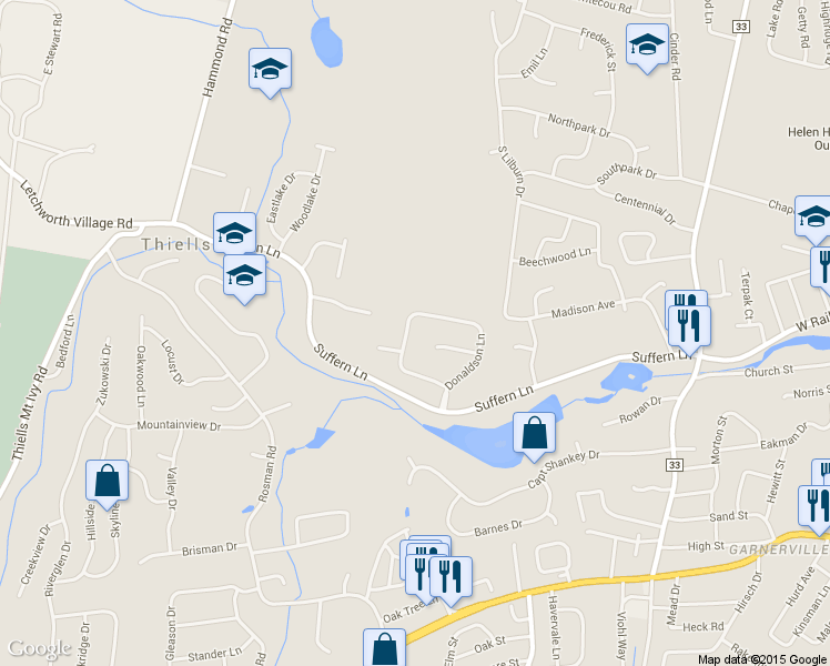 map of restaurants, bars, coffee shops, grocery stores, and more near 18 Bubenko Lane in Thiells