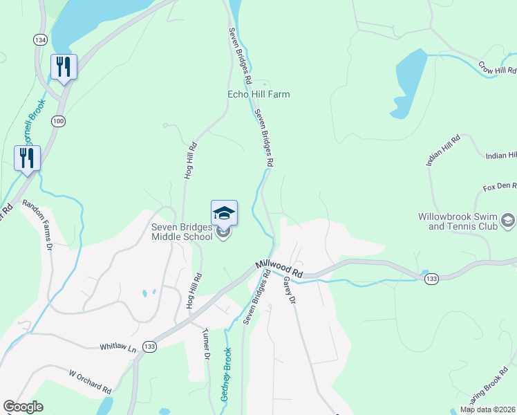 map of restaurants, bars, coffee shops, grocery stores, and more near 210 Seven Bridges Road in Mount Kisco