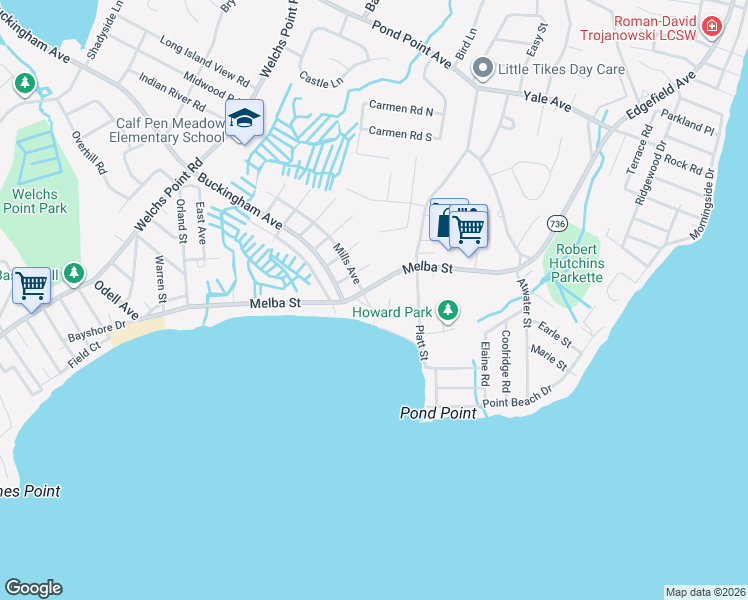 map of restaurants, bars, coffee shops, grocery stores, and more near 55 Pelham Street in Milford