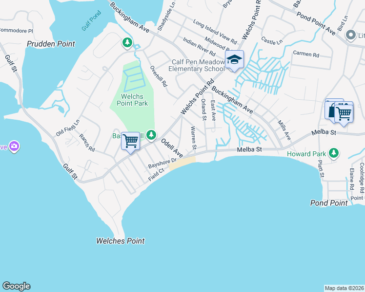 map of restaurants, bars, coffee shops, grocery stores, and more near 51 Bayshore Drive Extended in Milford