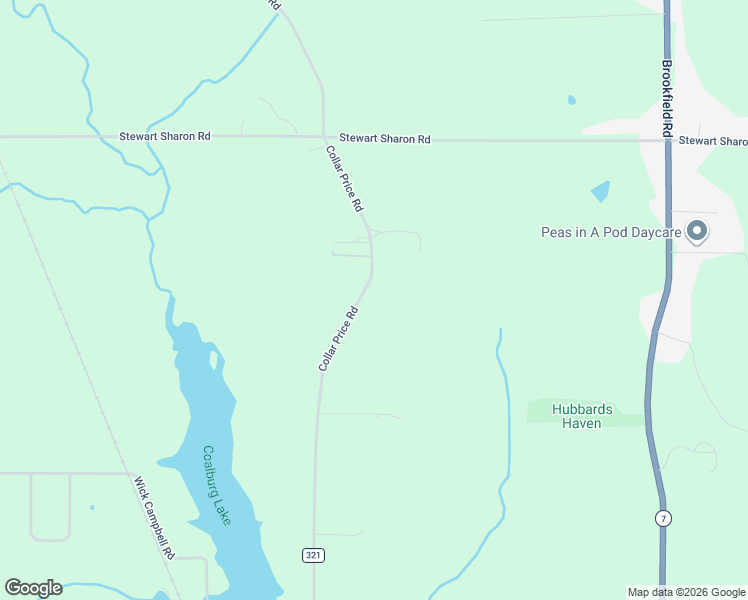 map of restaurants, bars, coffee shops, grocery stores, and more near 1319 Collar Price Road in Hubbard