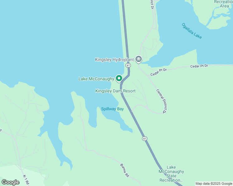 map of restaurants, bars, coffee shops, grocery stores, and more near 1524 Nebraska 61 Scenic in Ogallala